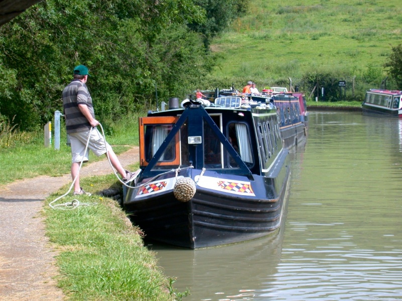 Mike holding on whilst waiting for the lock