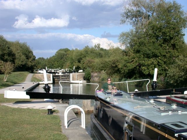 Deb pointing through her first locks