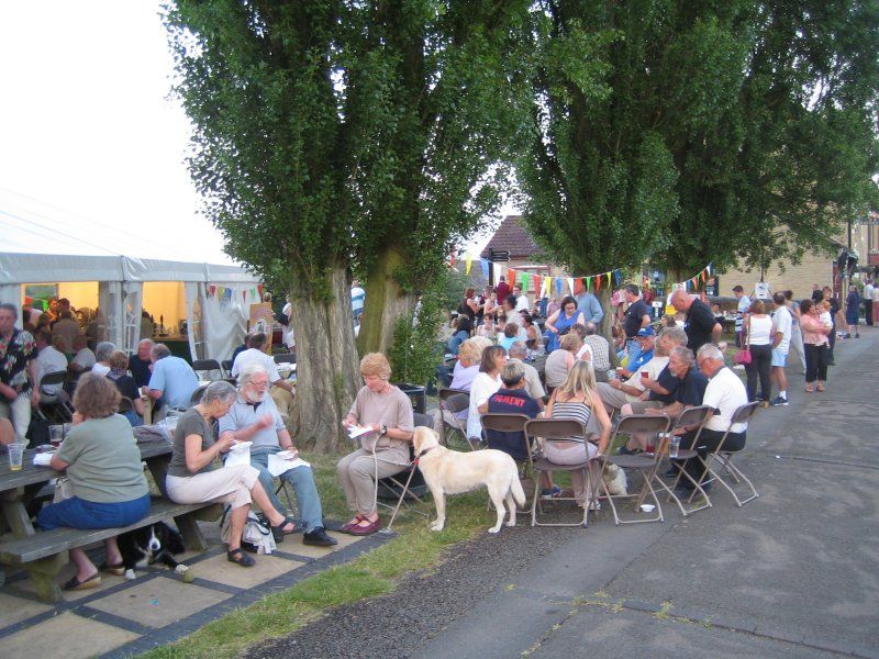 Outside the marquee