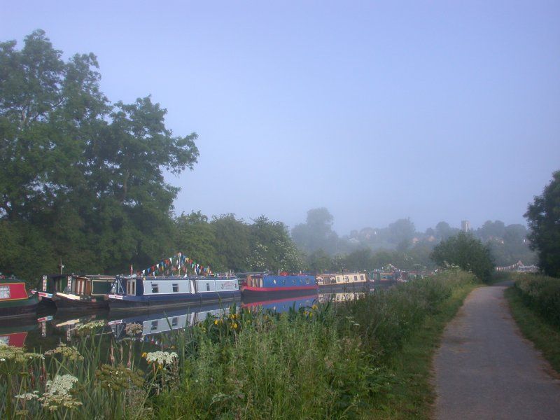 Boats in the misty Long Pound