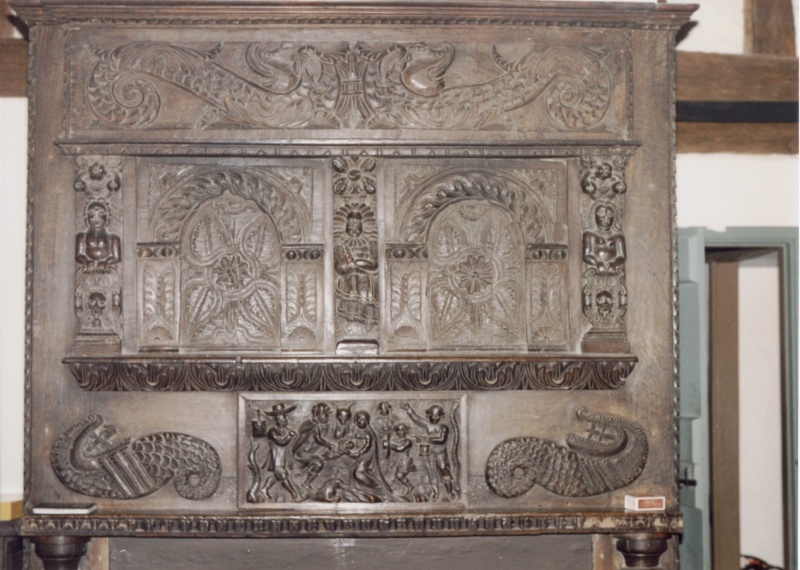 The carved fire surround