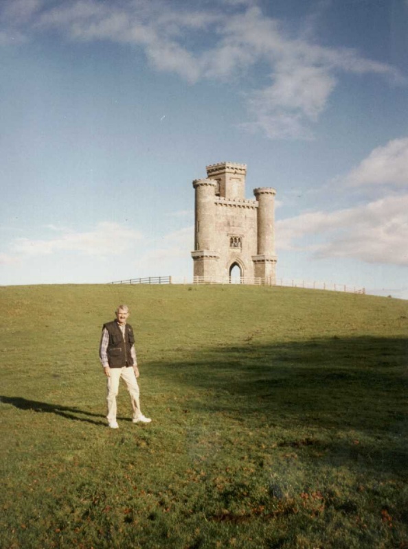 Sam strides to the tower (thanks Lynda)