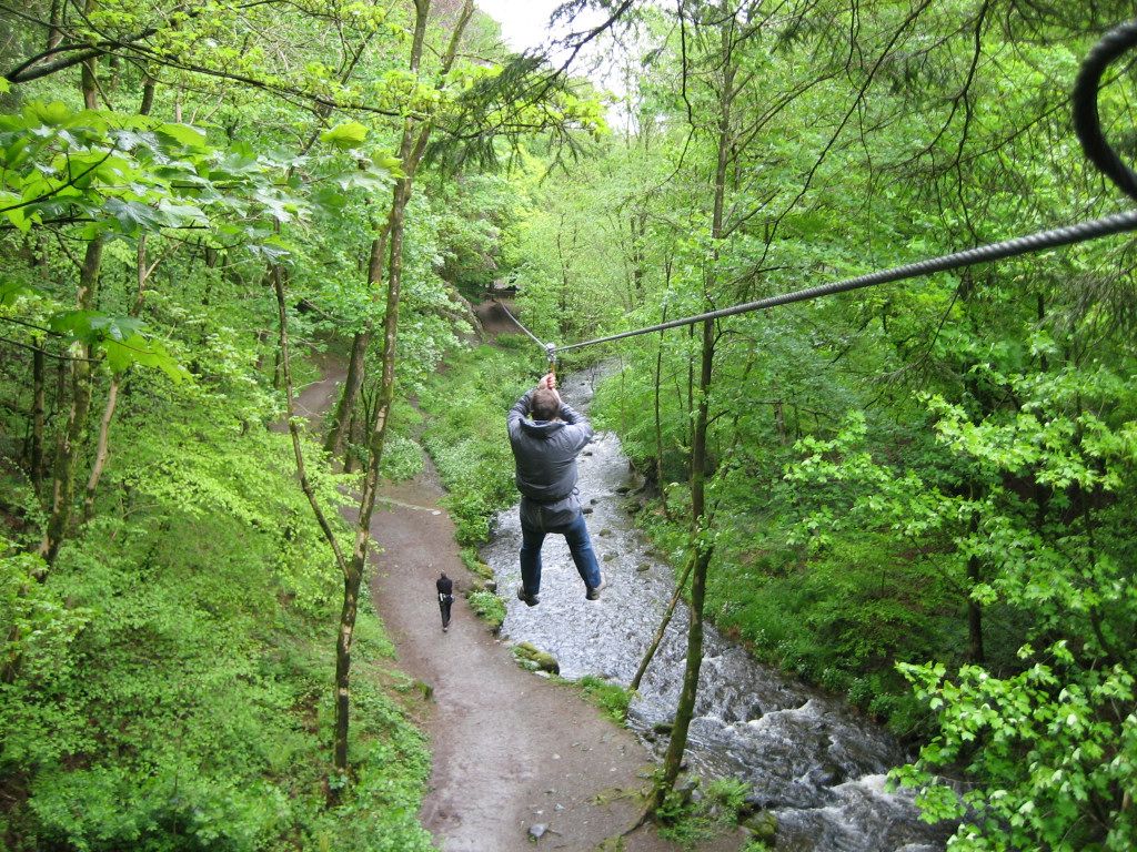 Stephen heading down the zip wire