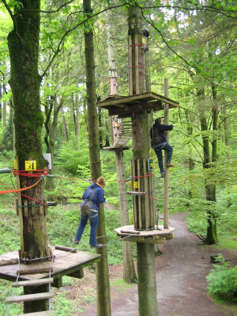 Lynda heading for the totem pole ladder