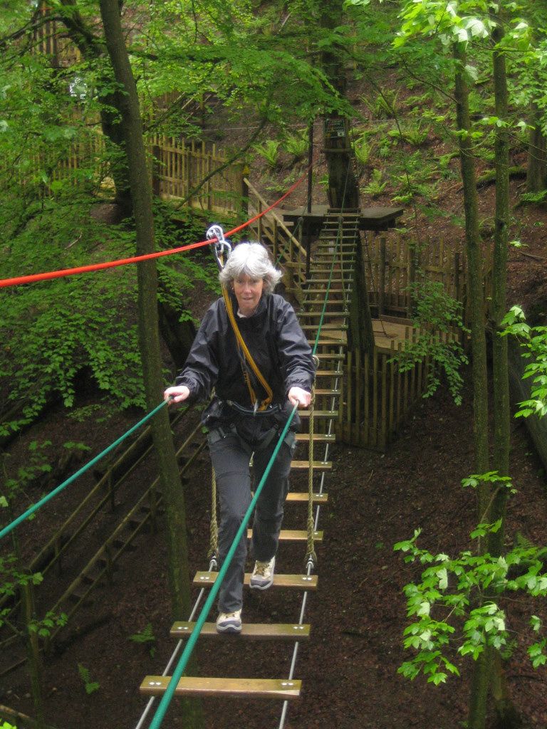 Sarah on the first step bridge