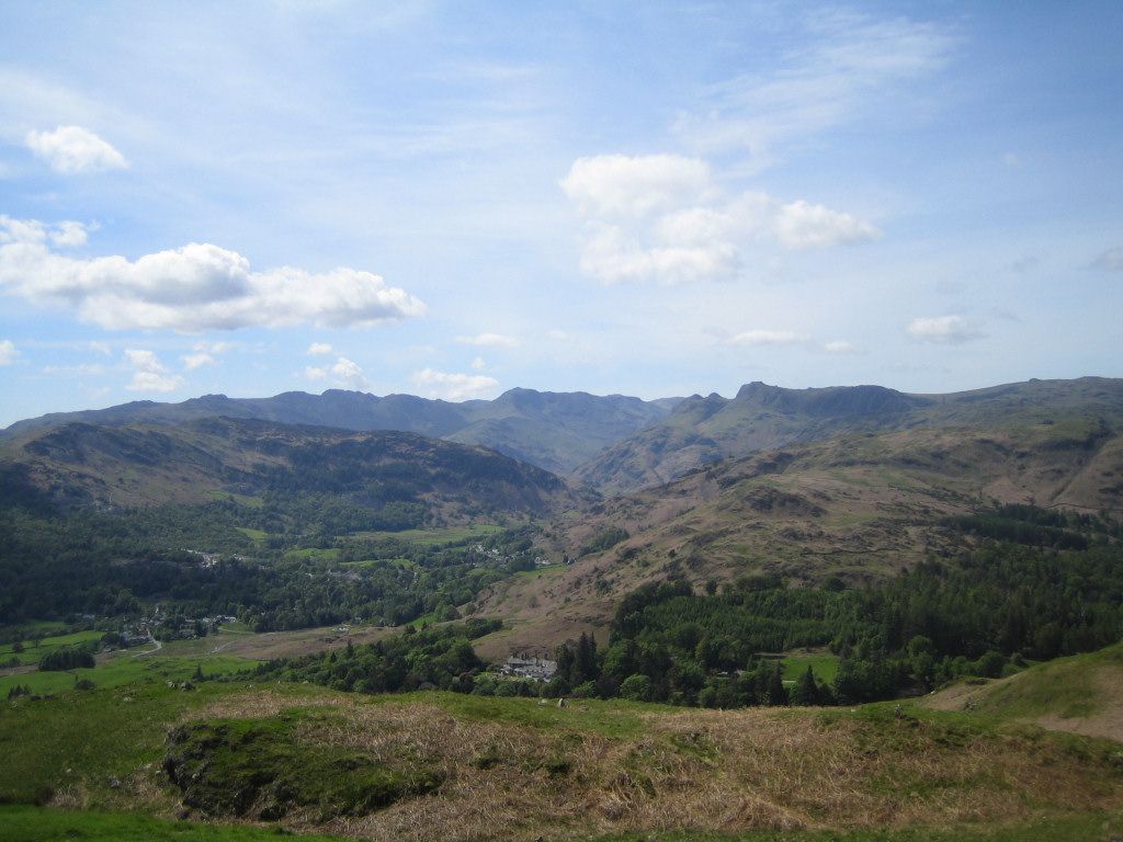 View from Loughrigg of Crinkle Crags, Bowfell & Langdales