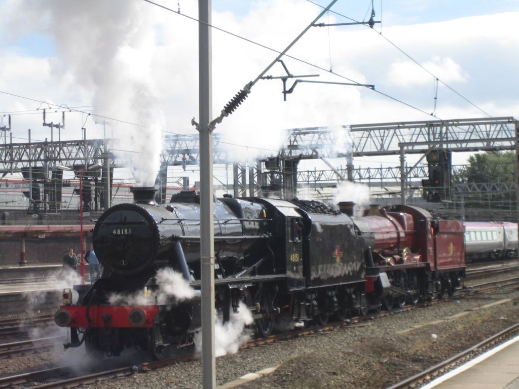 Steam trains waiting at Crewe station