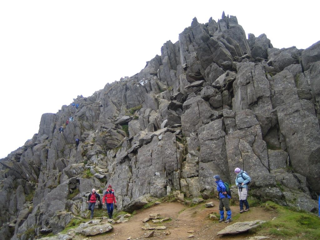 Climbing down to start the ridge route