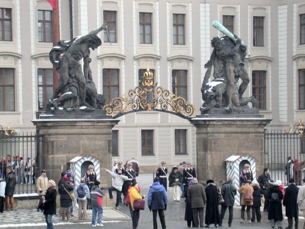 The guards outside the castle