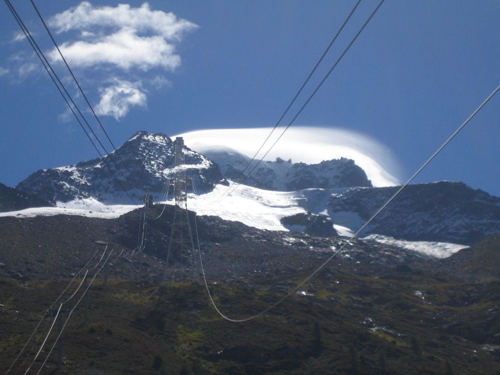 Grand Montets (3295m) from mid station