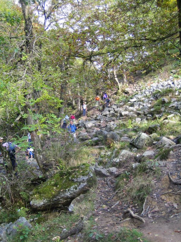 Descending from above Sgwd Clun-Gwyn