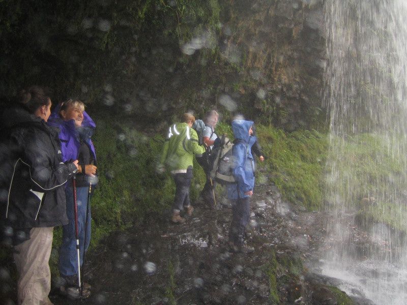 Behind the falls